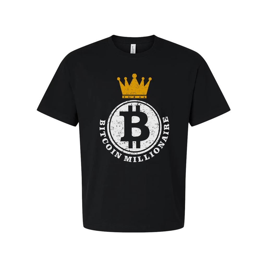 Bitcoin Crown Logo Graphic T Shirt For Crypto Enthusiasts Unisex Tee With Vintag