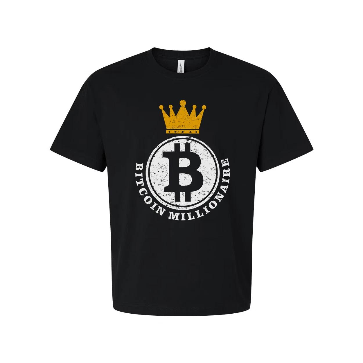 Bitcoin Crown Logo Graphic T Shirt For Crypto Enthusiasts Unisex Tee With Vintag S