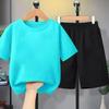 2026 Summer Kids' Casual Fashion Two-Piece Set: Short Sleeve & Shorts for Sports