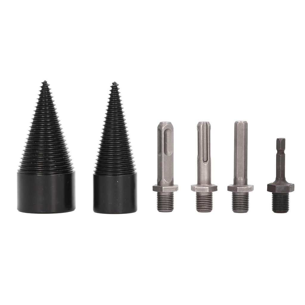 6 Pcs Wood Splitter Drill Bit 32mm 42mm Detachable Heavy Duty Splitting Cone Drill Bit with 4