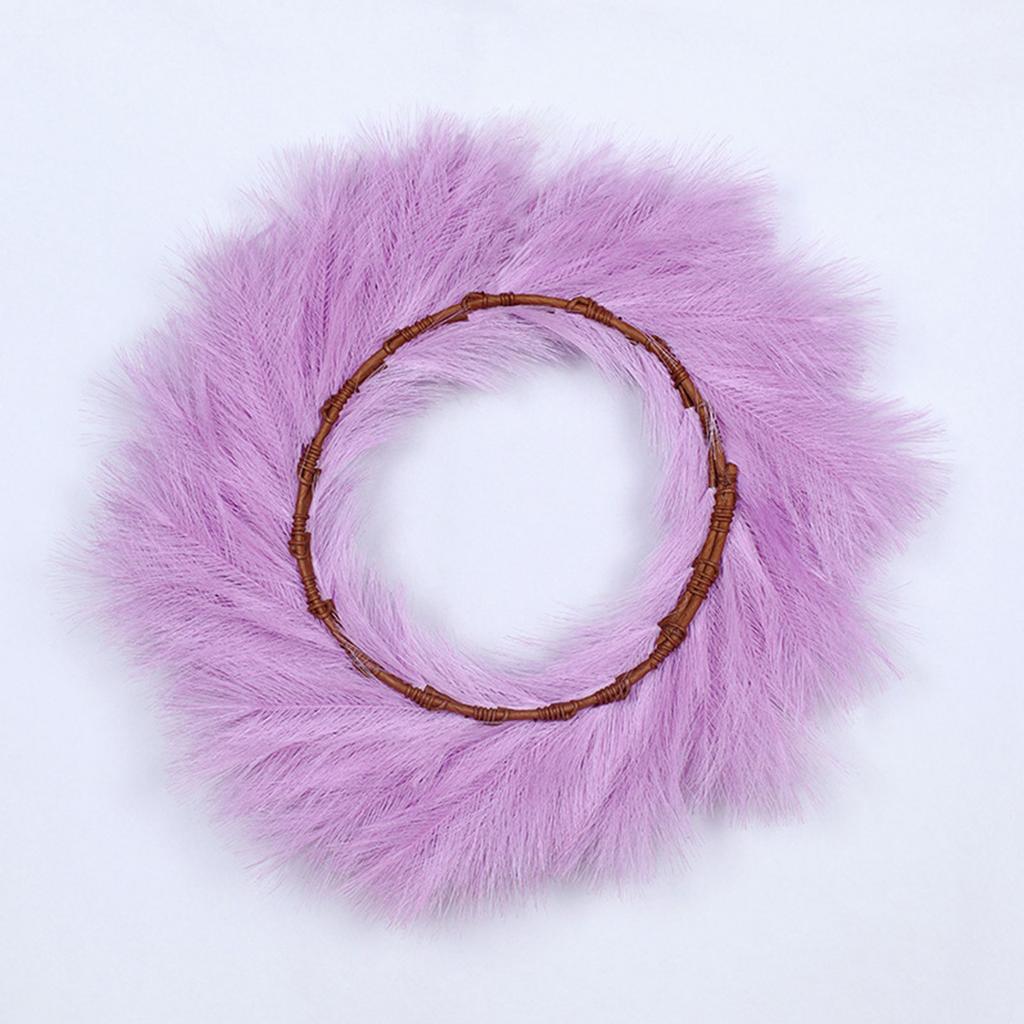 Artificial Pampas Grass Wreath Simulated Reed Wreath Faux Pampas Grass Wreath Decor for Home Living