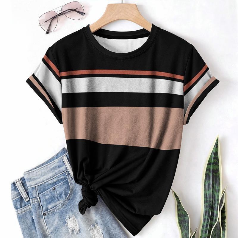 Fashion Casual Sports Women's T-shirt Summer Round Neck Outdoor Girl Short Sleeve Tees Top Pullover