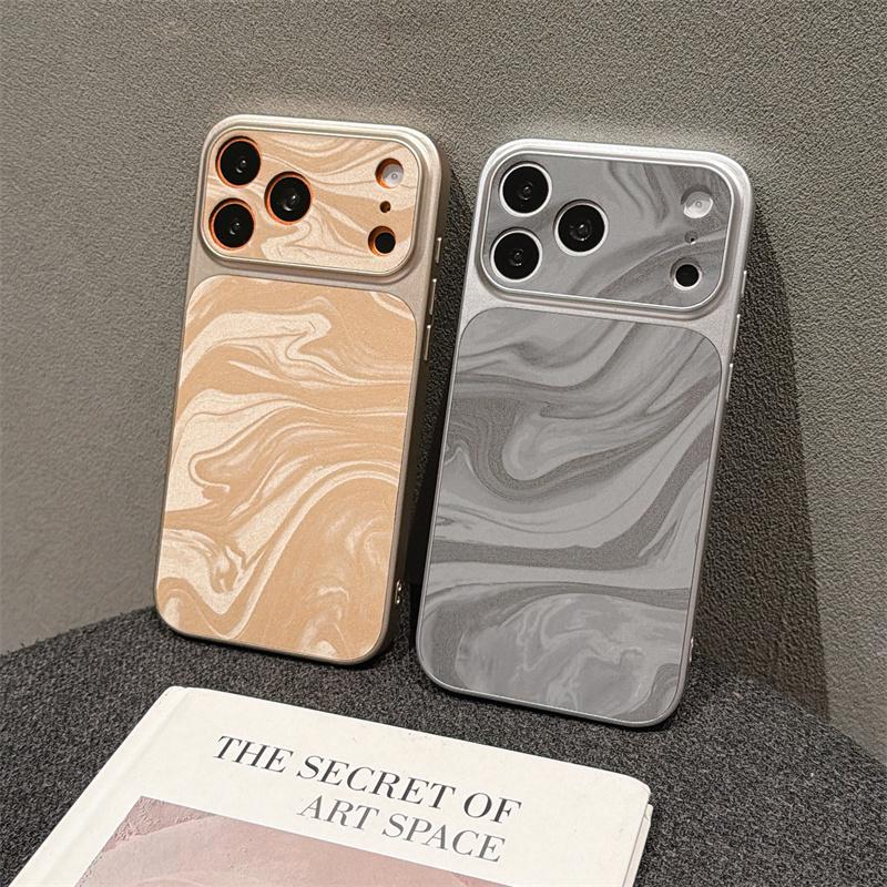 Fashion Velvet Matte Ripple Texture Gradient Phone Case For Apple iPhone 17 16 15 14 Plus 13 12 11 Pro Max Shockproof Soft Cover