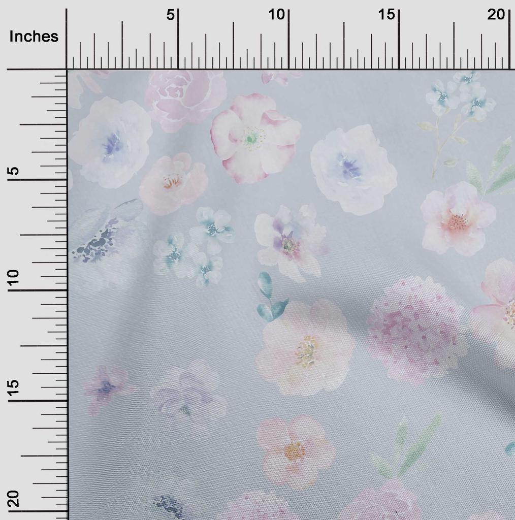 oneOone Baumwoll-Flex-Stoff Blumen Aquarell-Druck Stoff Meterware 40 Zoll