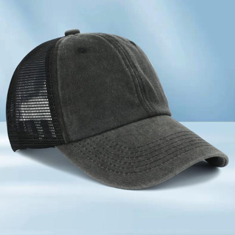 Washed Mesh Cap Embroidery Baseball Cap Printed Washed Old Travel Cap