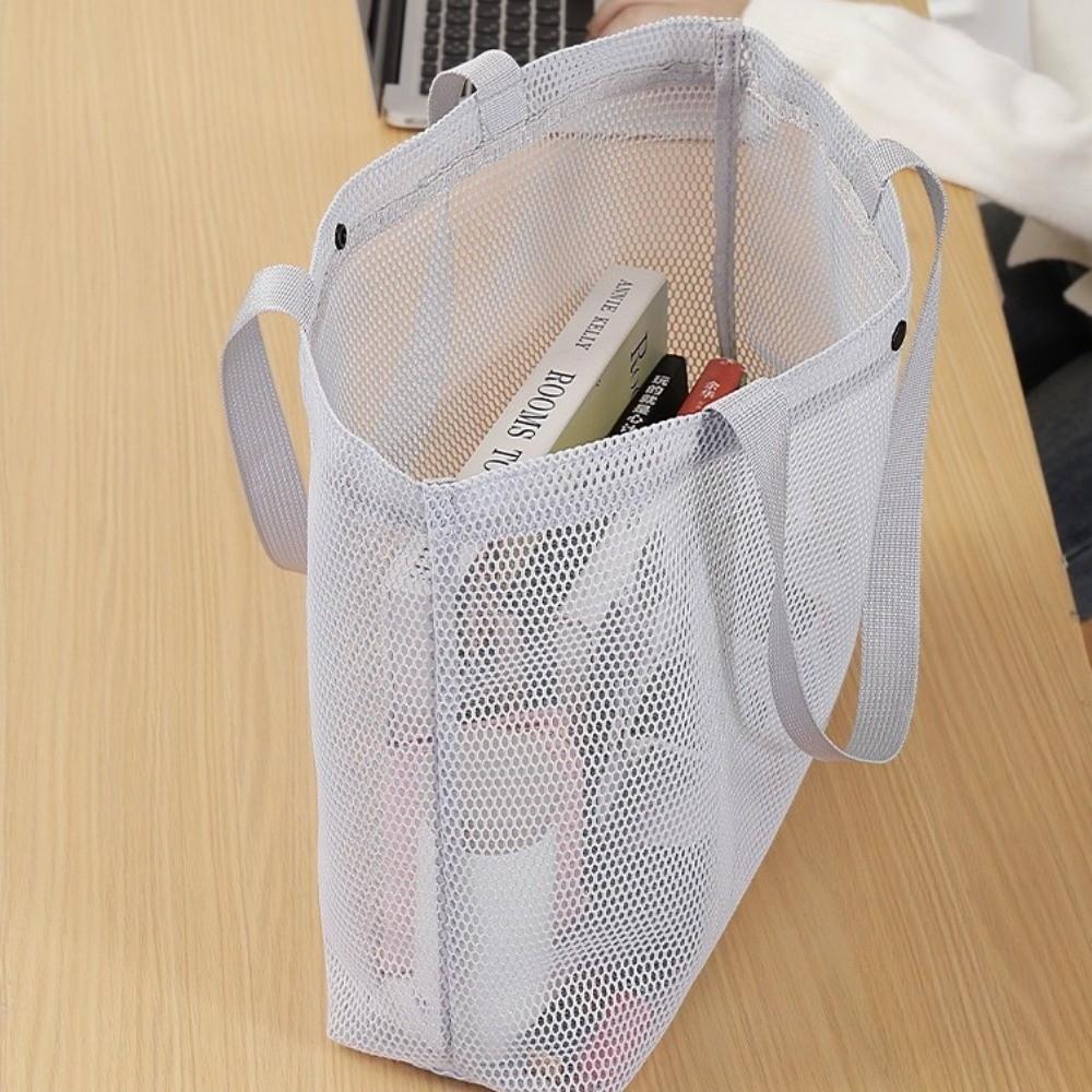 Lightweight Mesh Beach Bag Large Capacity Shoulder Handbag Toiletries Organizer Picnic