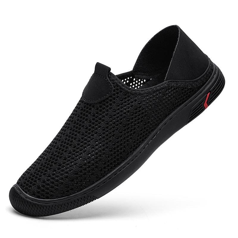 

Модные Новые Кроссовки с Перфорацией Мужские Дышащие Сетчатые Балетки Легкая Повседневная Обувь для Ходьбы Мужские Слипоны для Вождения Обувь Ручной Работы Лоферы 46 чёрный