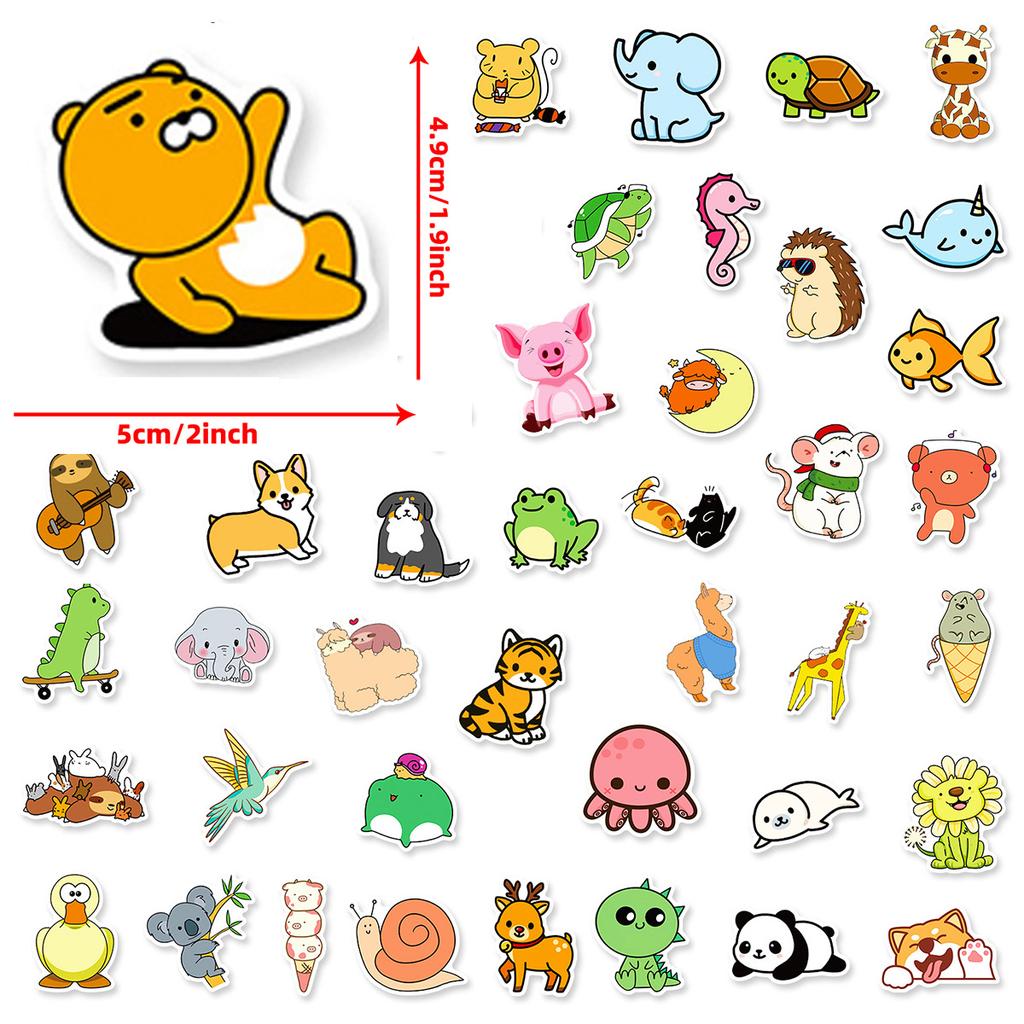 50 Stickers Children Cartoon Doodle Cute Animals DIY Water Cup Suitcase Ins Sticker Bag