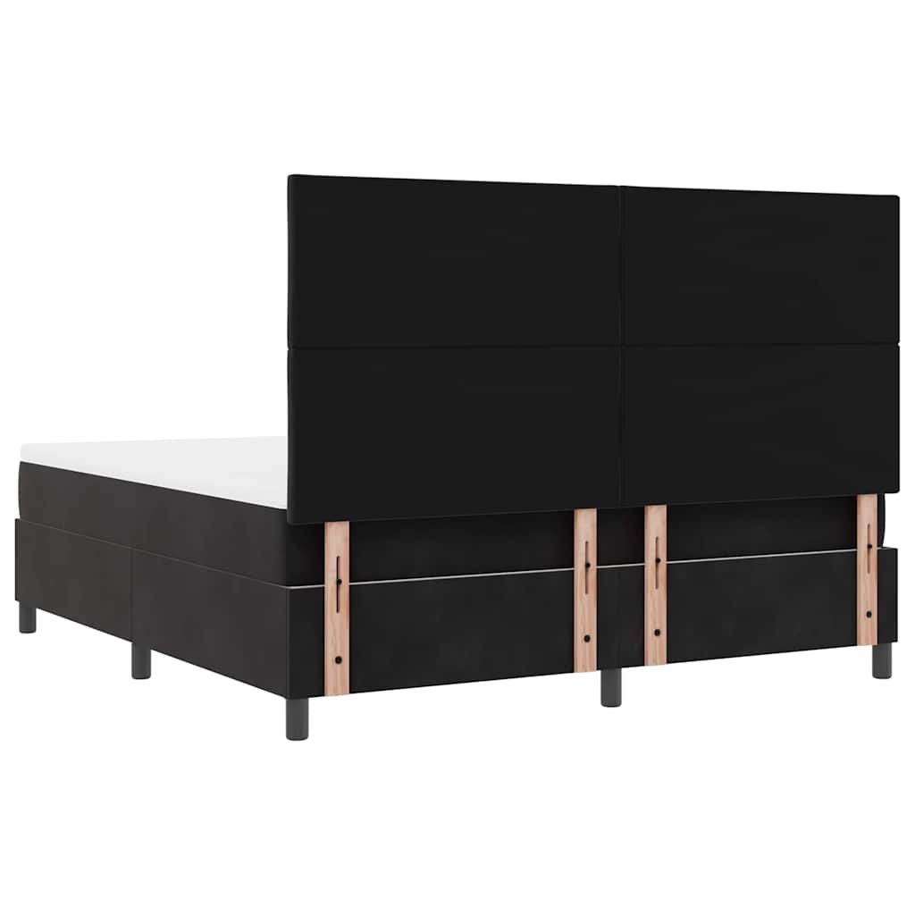 Boxspring Bed with Headboard Black 180 X 200 Cm Velvet
