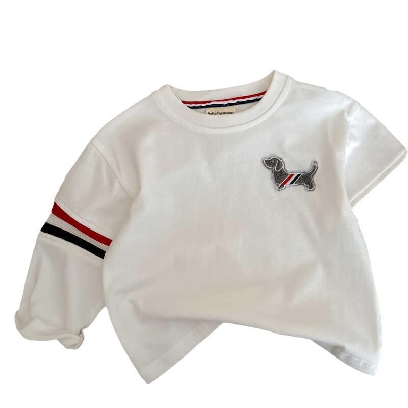 Kids Spring Autumn Long Sleeve Round Neck Cartoon Bear T Shirt for Boys and Girls