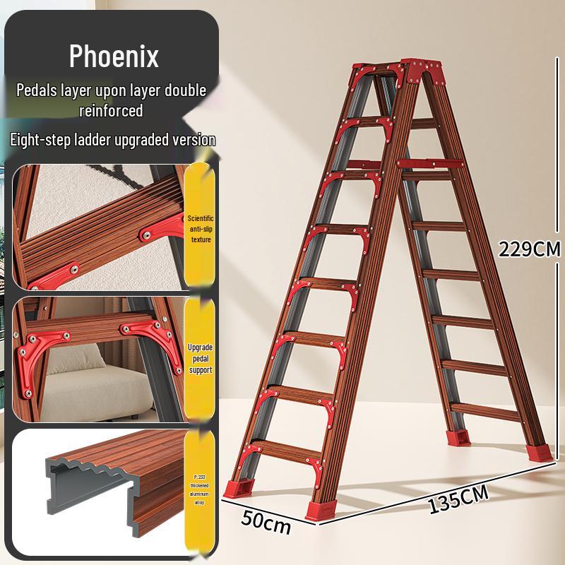 Aluminum Multifunctional Telescopic Folding Ladder: Portable, A-Frame, Household & Engineering Use