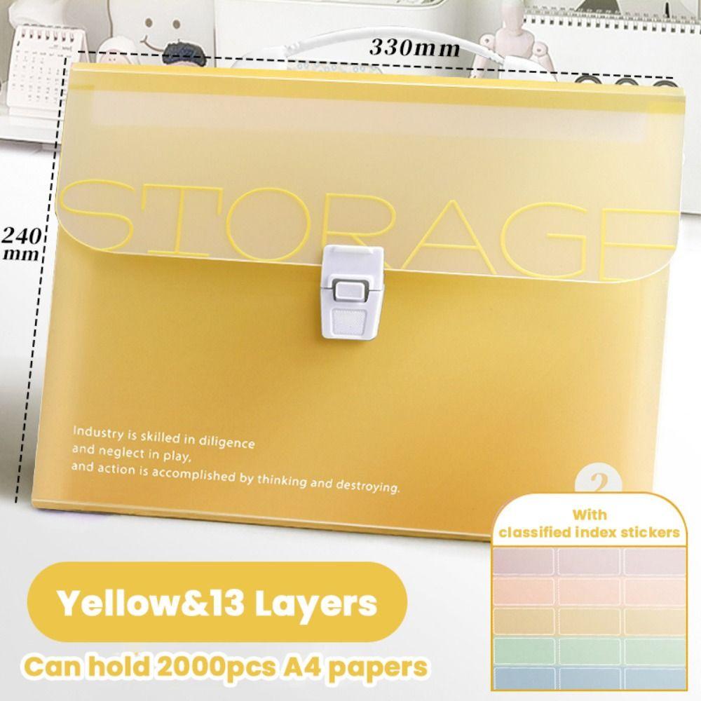 

Waterproof Organ Bag 13 Pockets Document Bag Creative File Organizer School Office жовтий