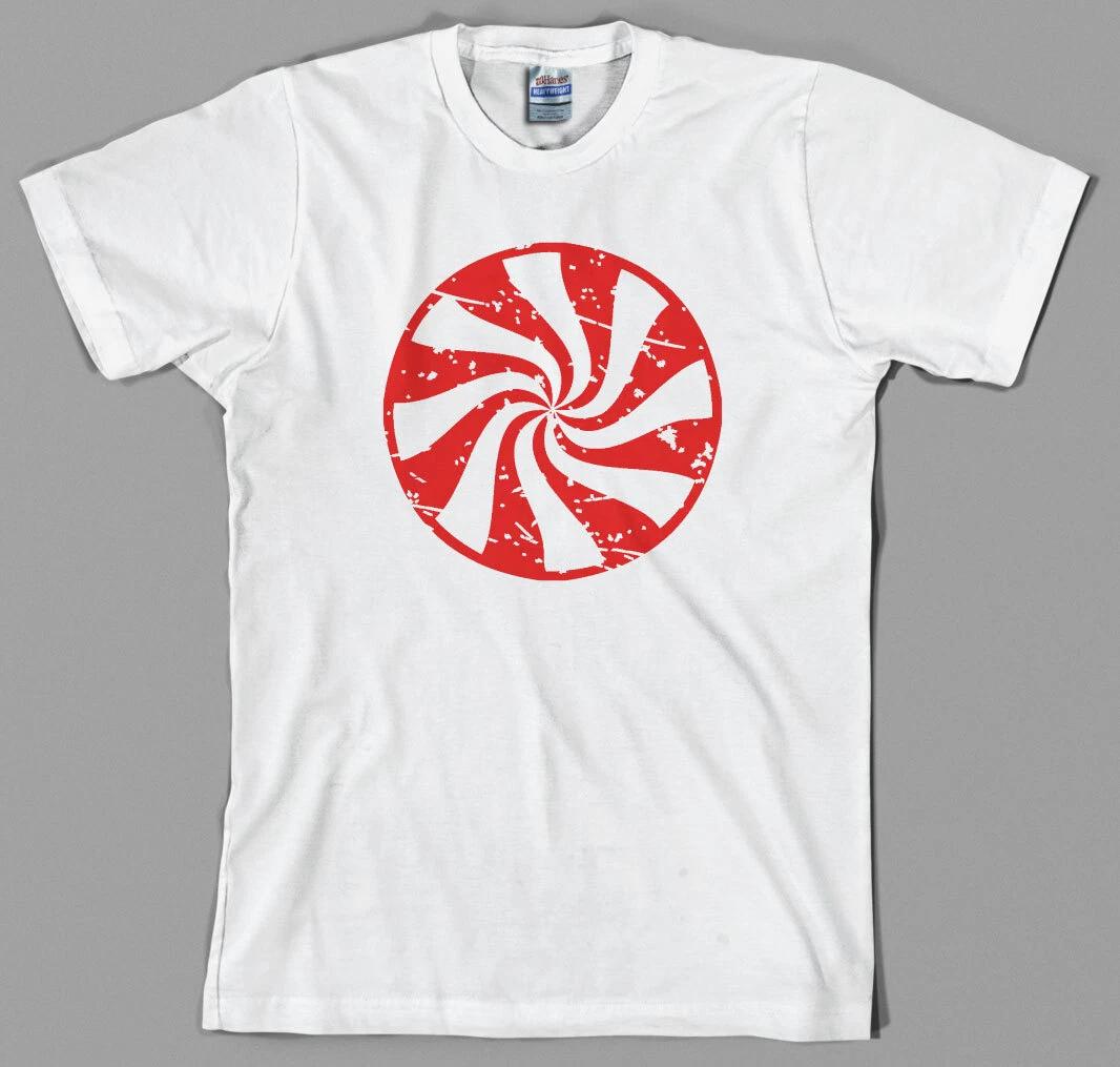 Peppermint Candy T Shirt christmas stripes santa jack red white mint cane rock XL