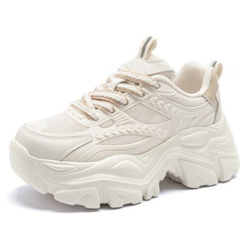 Small Thick-soled Dad Shoes Women's Casual New Summer Thin Mesh Breathable Little White Shoes Heightening Sports Shoes Tide