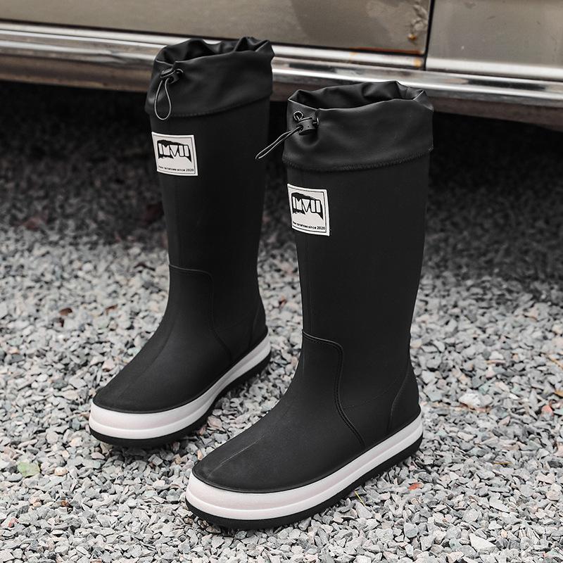 

Модная пара водонепроницаемых дождевых ботинок, нескользящая уличная обувь для кемпинга, резиновая обувь, универсальные хлопковые теплые водные ботинки 40 чёрный