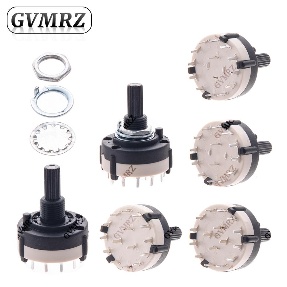 RS26 Rotary Band Switch 1P12T 2P6T 3P4T 4P3T Multi-Pole Selector Switch