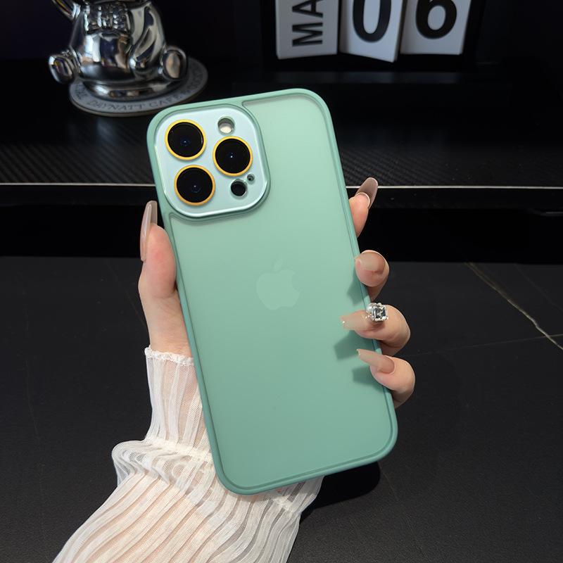 Simple Lens Film Mobile Phone Case Suitable for Apple 17 Hard Shell IPhone 15 Skin Scrub 13 14pro All Inclusive Set