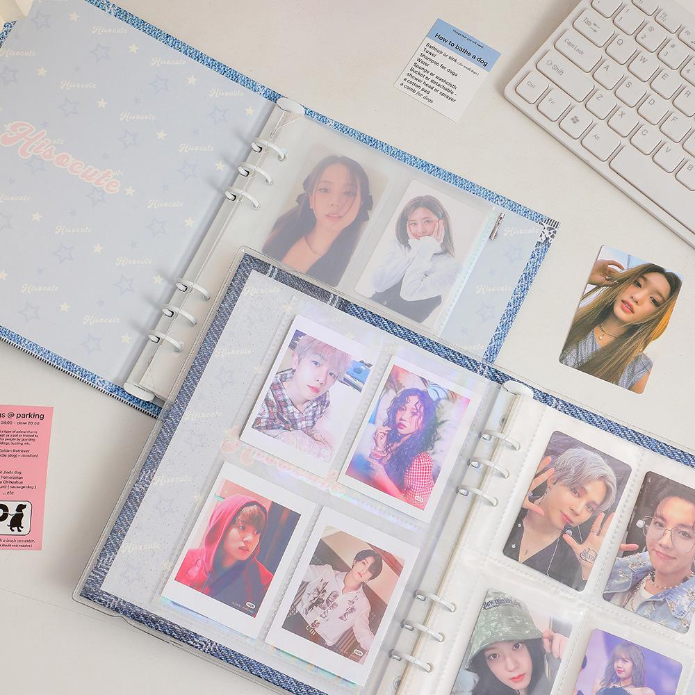 A5 Denim Photo Card Holder Binder Photocard Holder Book Album Photo Card Album Student School Stationery