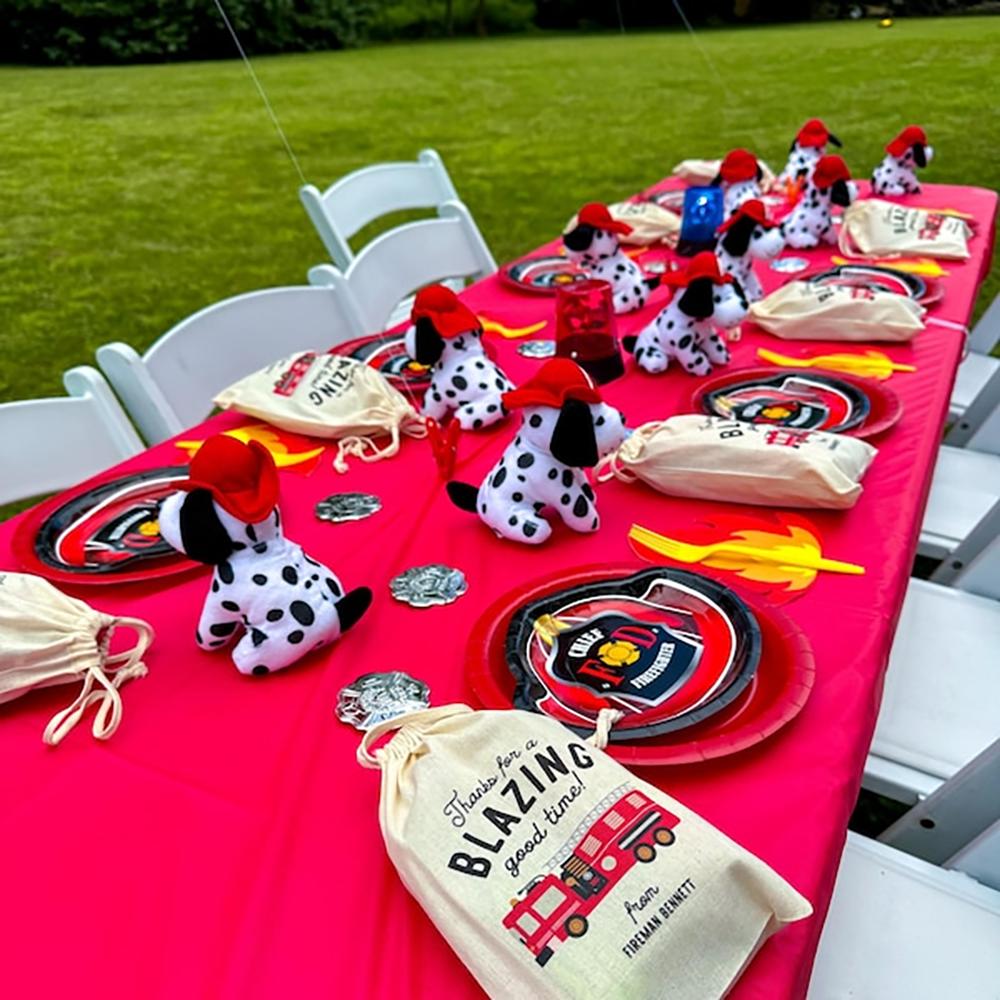 Custom 4Pcs Firetruck Birthday Favor Bag Fireman Birthday Party Thank You Bags Fire Truck Baby Shower Back To School Boy Gift
