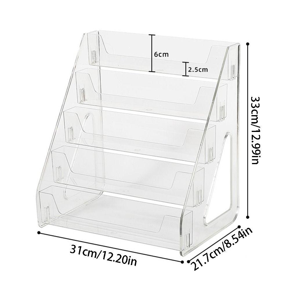 DIY Acrylic Book Display Rack 5 Tier Doll Figures Model Shelf Magazines Organizer  Home Use