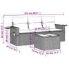 4-teiliges Gartensofa-Set mit Kissen Schwarzes Poly-Rattan