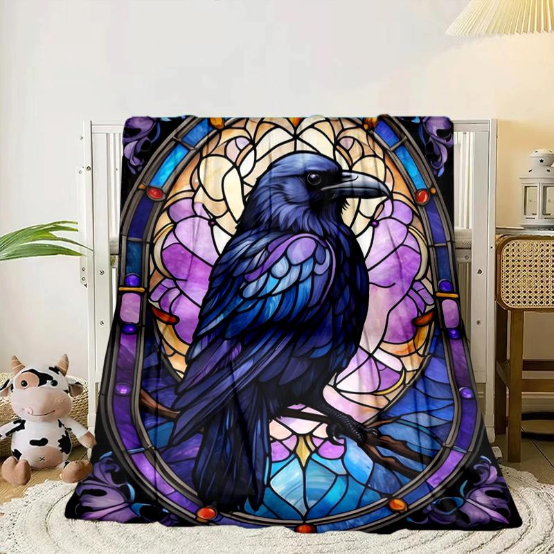 Eerie Raven Skull Artwork Blanket Flannel Blanket Throw Blanket Sofa Cover Blanket Soft Premium Blanket Picnic Blanket Tv Blanket Gifts