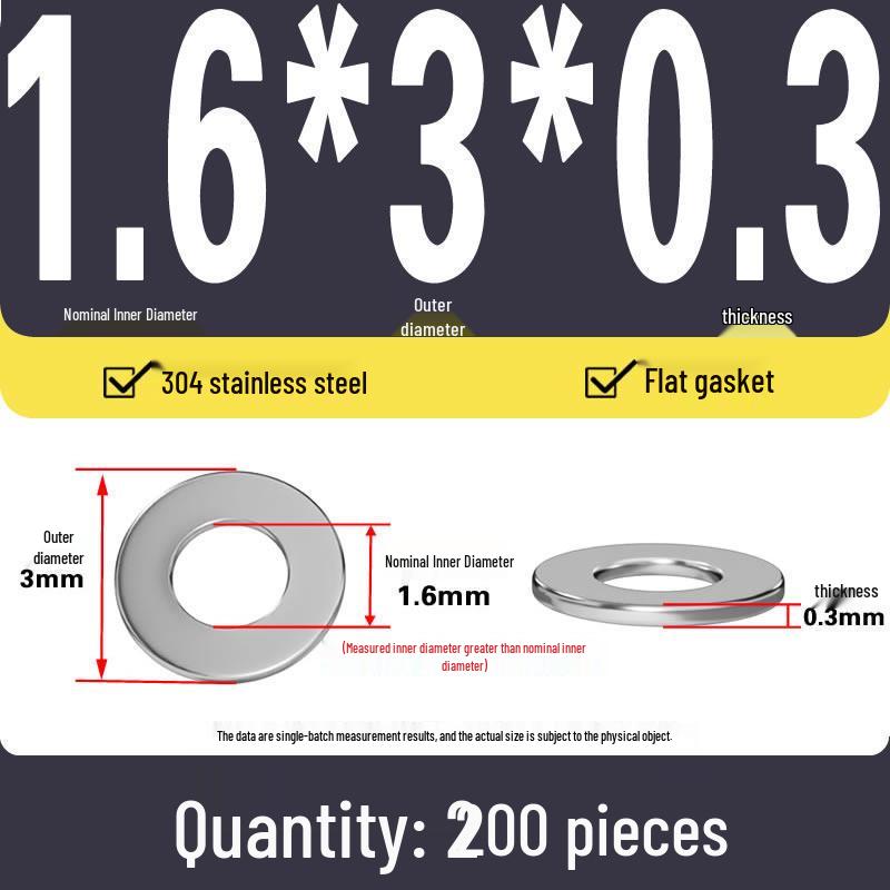 

304 Stainless Steel Flat Washer for Shaft Gap Adjustment (0.1/0.2/0.3mm)