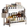 Bieying Elegant White Double-Layer Seasoning Storage Rack