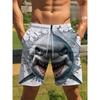Modische Bequeme Übergröße Kordelzug Locker 3D Shorts Herren Kreativ Bunt Sommer Freizeit Urlaub Cool Täglich Vielseitige Shorts