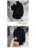 Korean Style Men's High Neck Woolen Cardigan - Retro Loose Knitwear for Autumn/Winter 2025