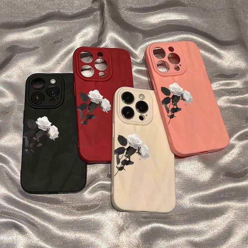 The New Pleats Are Suitable for Iphone17pro Mobile Phone Case Apple 15 Three-dimensional 14 White Flower 13promax Japan and Korea 16x.