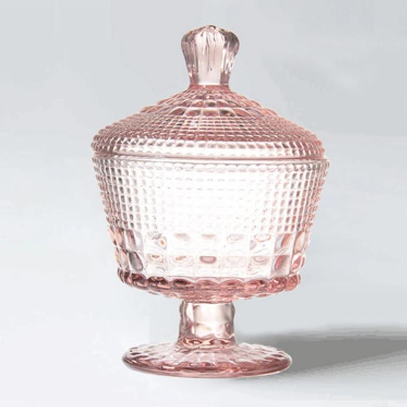 Stained Glass Candy Jar European Retro Storage Jar with Lid Storage Jar Household Storage Box Home Decoration Accessories