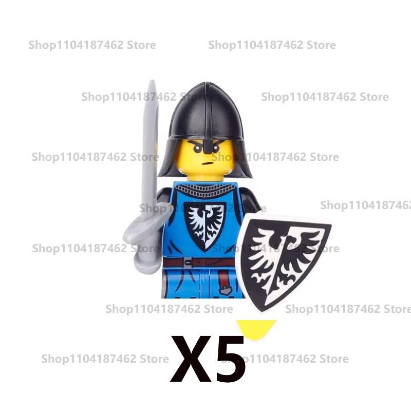 Medieval Military Castle Knight Army Set Building Blocks Green Dragon Wolf Warrior The War of Roses War-horse Weapons Brick Toys