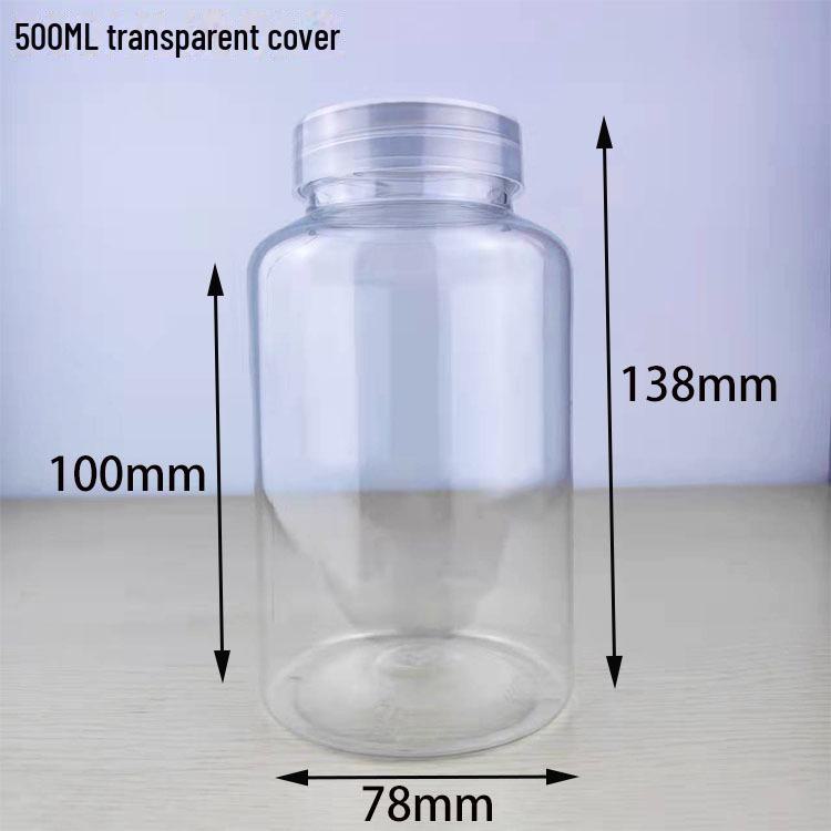 30, 100, 250 ml transparente PET-Weithalskapselflasche mit versiegeltem Deckel
