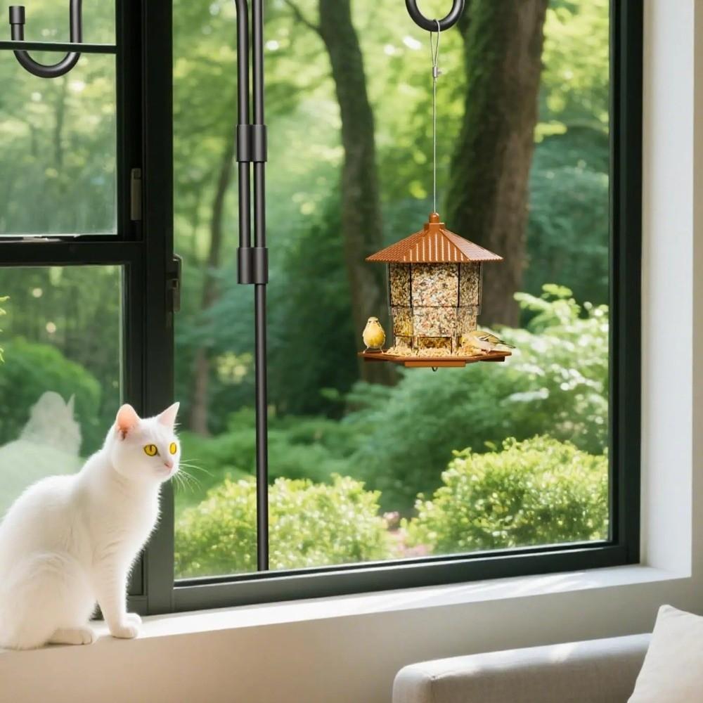 Odporny na wiewiórki karmnik dla ptaków Przezroczysta stacja karmienia ptaków Taca z żerdką na ptaki Balkon