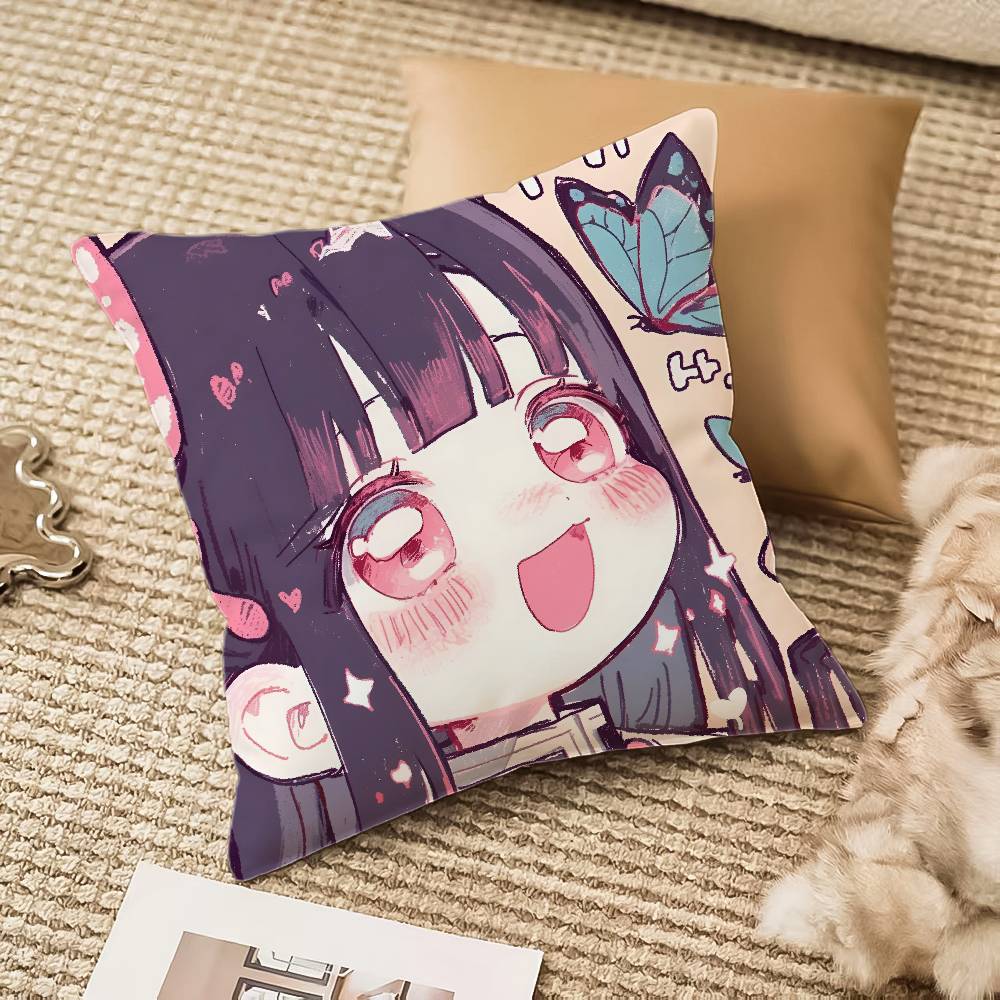 

D-Demon S-Slayer Kimetsu No Yaiba Pillow Case Anti-dustmite Pillowcase Invisible zipper Sofa 12x12Inch