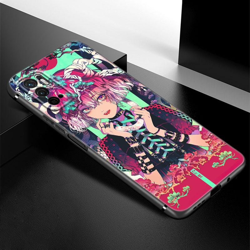 Anime-Telefonkasten im japanischen Stil für Xiaomi Redmi Note 7 8 9 10 Lite 11 11E 11T 12 Pro 11S 4G 10T 5G 8T 9S 10S TPU-Schwarzabdeckung