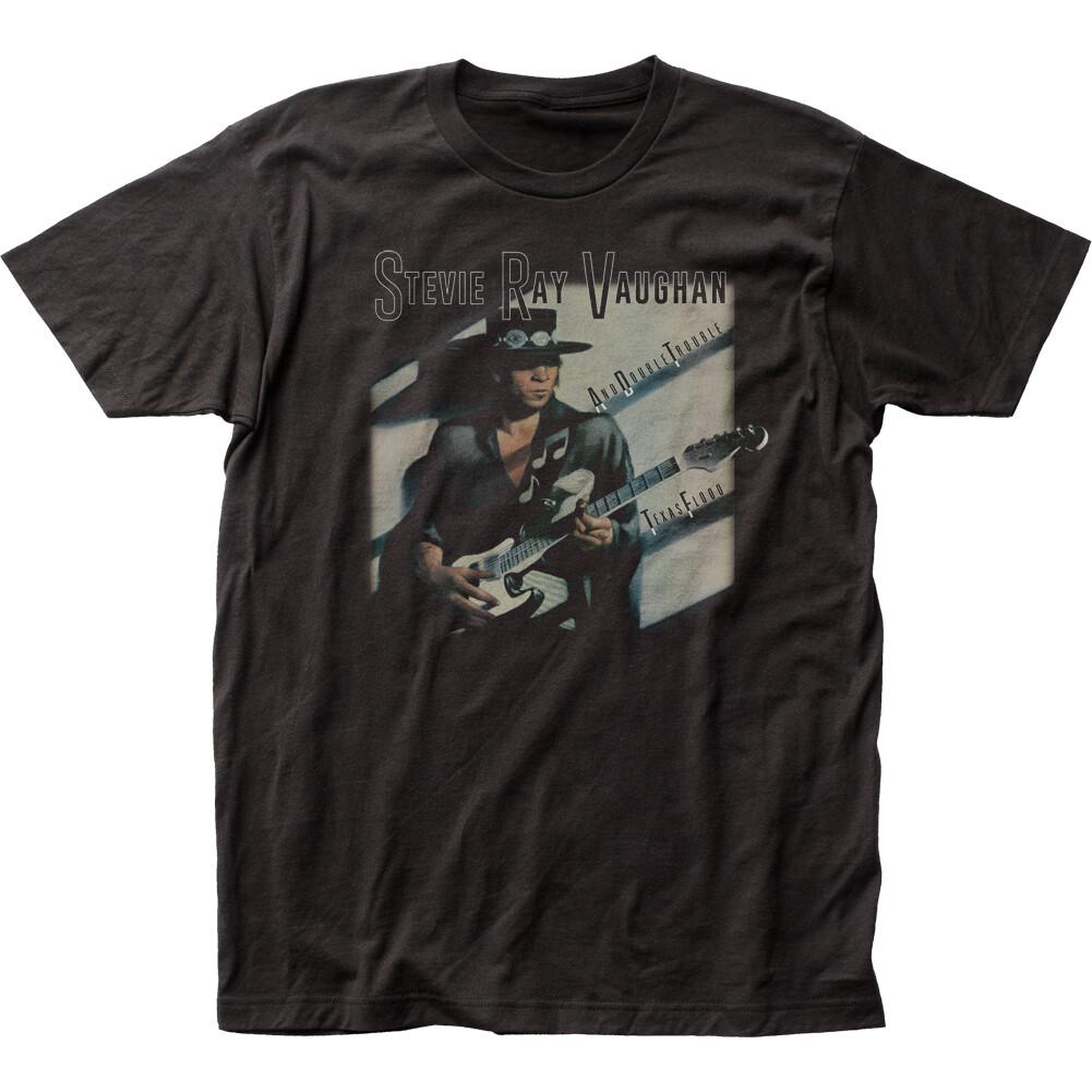 

26 Stevie Ray Vaughan Texas Flood T Shirt Mens Licensed Rock N Roll Retro Tee Black Unisex T-Shirt L