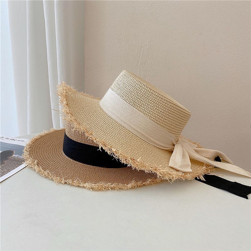 Internet Celebrity Explosion Mori Burr Hat Women's Summer Flat Top Vacation Wind Travel Hat Photo Shade Beach Hat