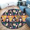 Classic Japanese-style Cartoon Demon Slayer Round Rug, Home Soft Decorative Anti-slip Yoga Mat and Chair Mat, Outdoor Floor Mat Carpet K24