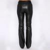 Pantaloni casual dritti in pelle PU da donna autunno e inverno europei e americani pantaloni lunghi in pelle da donna
