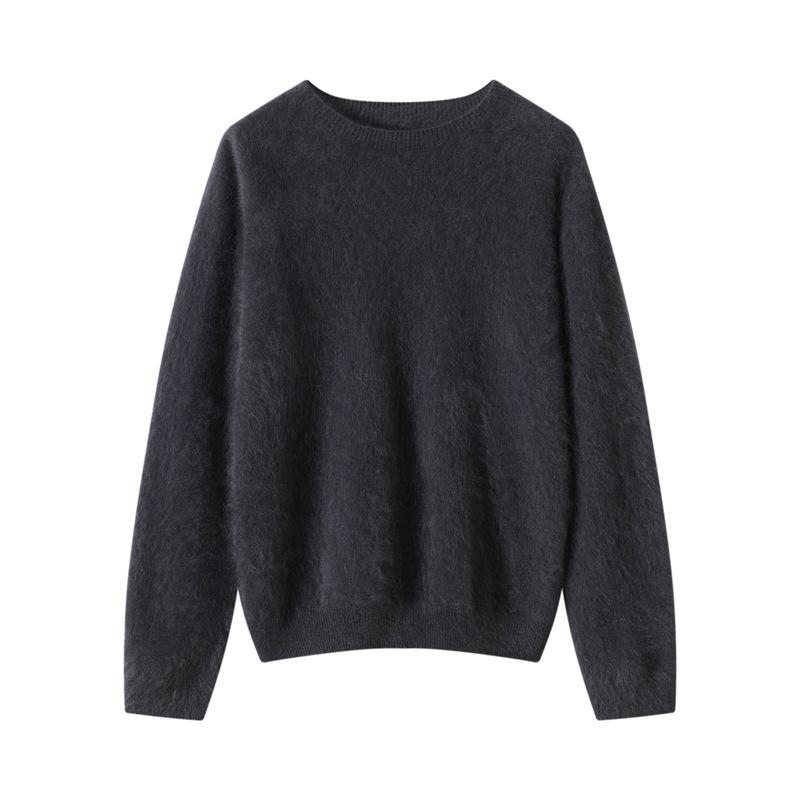100% Cashmere Women`s Round Neck Brushed