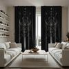 2PCS Blackout Curtains Dark Sword Print Polyester Rod Pocket Top for Bedroom Office Living Room Home Decor