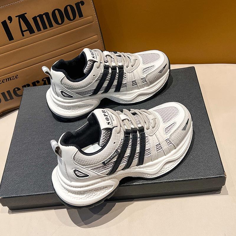 

Daddy Shoes Girl 2025 New Autumn and Winter Thick-soled Heightening Women s Shoes Lightweight Trend Mountaineering Running Sports Mesh Shoes 35