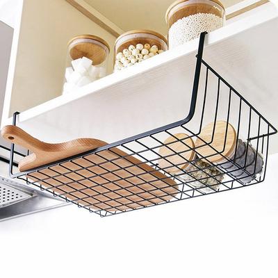 Kitchen Organizer Iron Under Shelf Hanging Shelf Basket