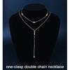 IF YOU Lariat Gold Lange Halsketten für Damen Trendig, Zarte 14K Vergoldete Tropfenkettenhalskette, Mehrlagige Rosenkranz-Perlen Y-Halsketten Schlichte Mode