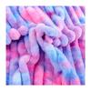 Spot Tie-Dyed Rabbit Hair Seven-Color Gradient Fabric for Clothing, Toys, Home Textiles, Shoes, and Hats