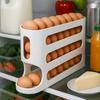 Large-Capacity 4 Tiers Egg Holder Auto Rolling Fridge Egg Organizer Dispenser for Refrigerator Cabinet Kitchen Egg Storage Tray