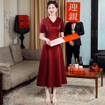 Spring Wedding Mother Dress Noble and Improved Cheongsam Light Mother-in-law Wedding Dress