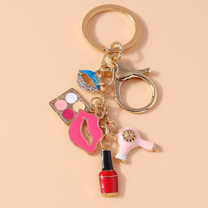 Pretty Enamel Simulation High Heels Key Chain Lipstick Key Ring Pendant for Women Girls Handbag Decor DIY Jewelry Gift